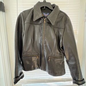 Verducci Harley Davidson Women's Classic Black Leather Jacket medium